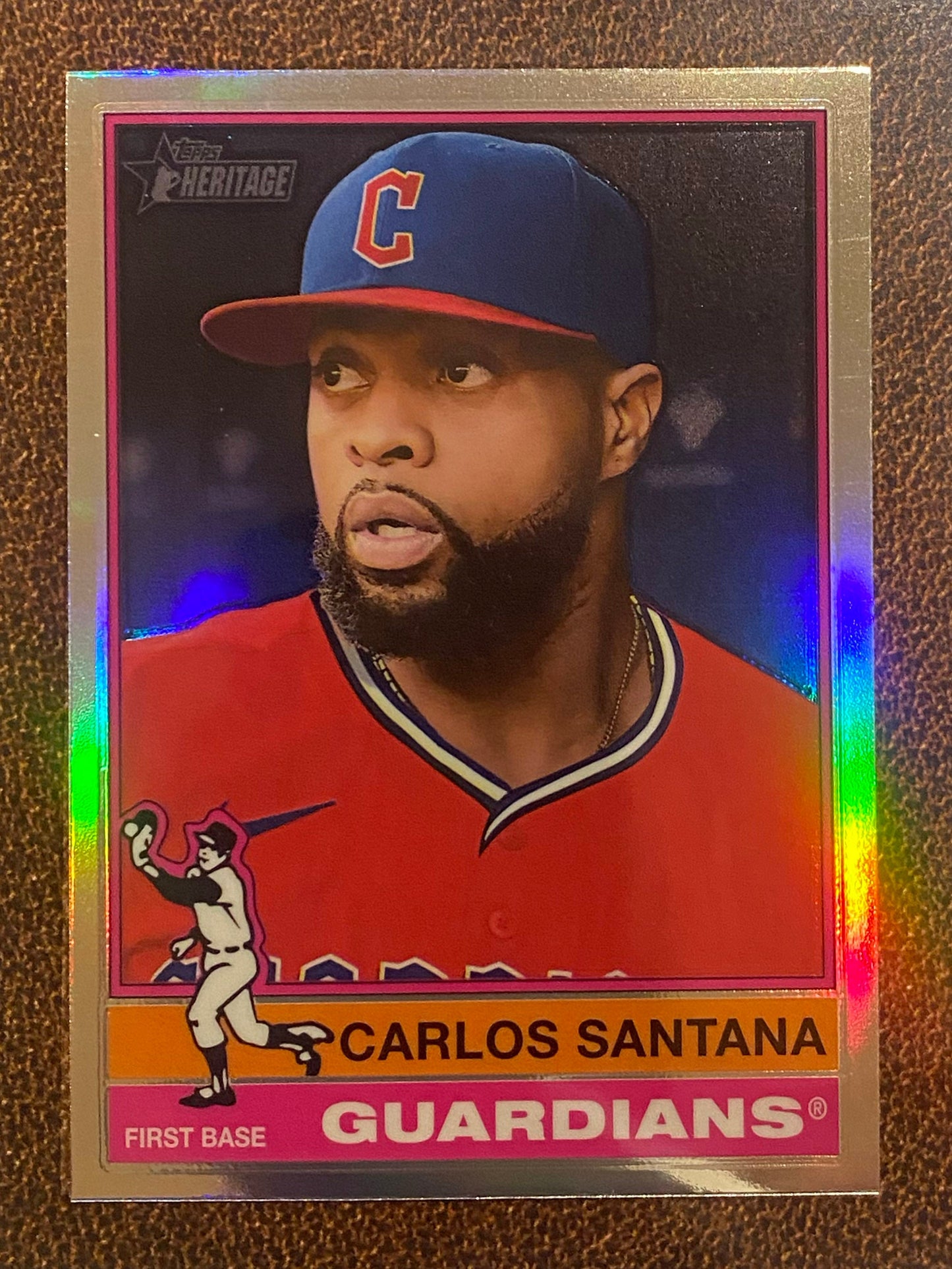 Carlos Santana - 2025 Topps Heritage - Refractor - Guardians