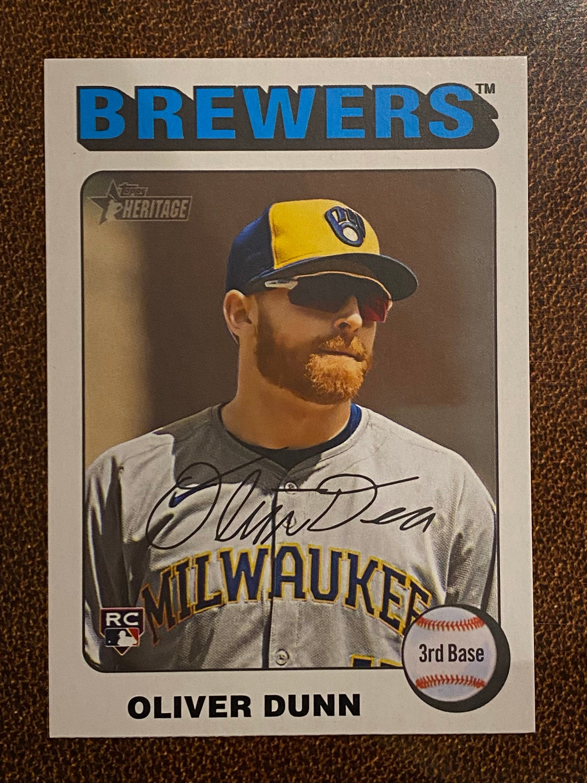 Oliver Dunn - 2024 Topps Heritage High Number - White Border - Brewers ...