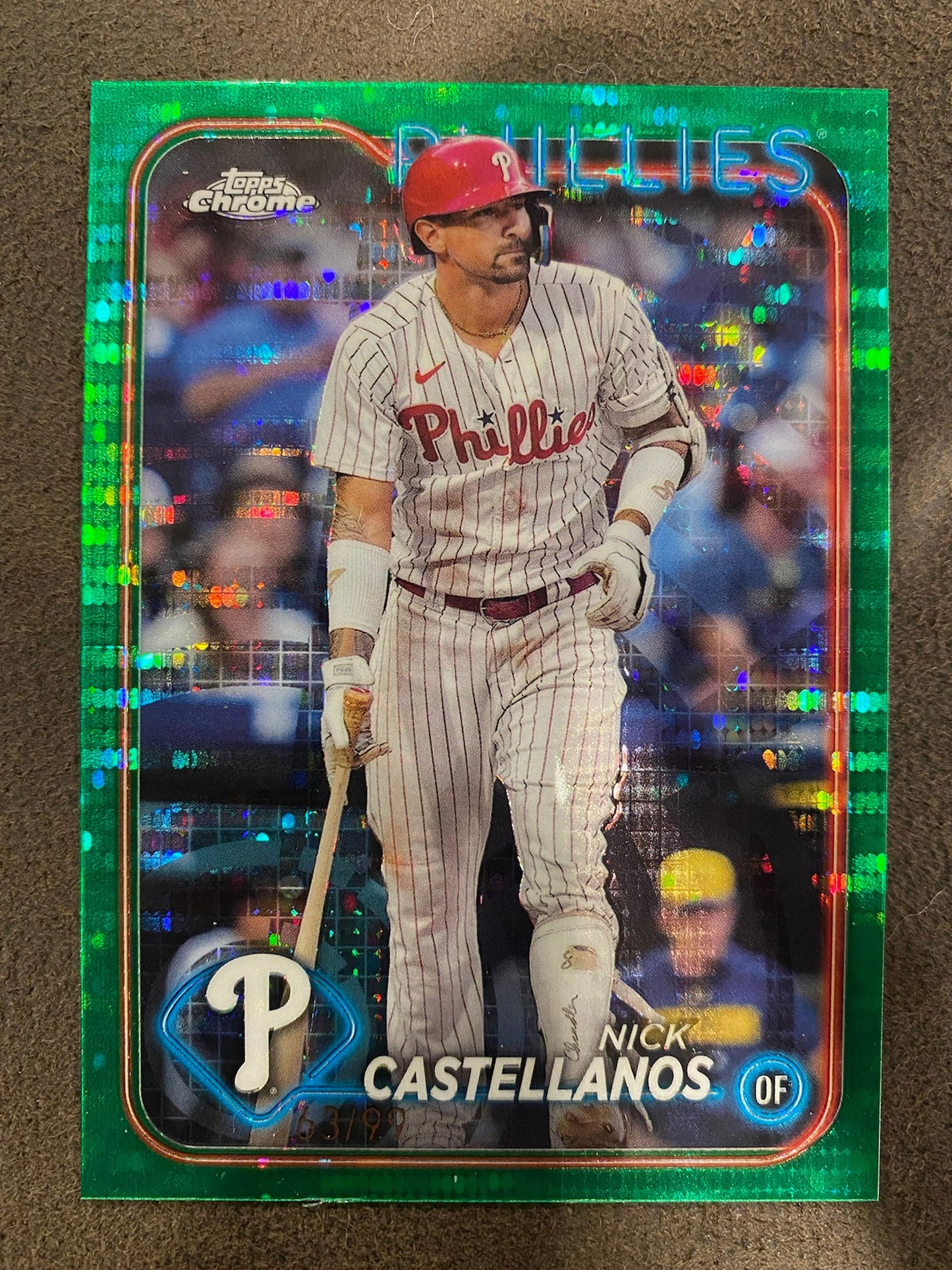 Nick Castellanos - 2024 Topps Chrome - Green Parallel /99 - Phillies