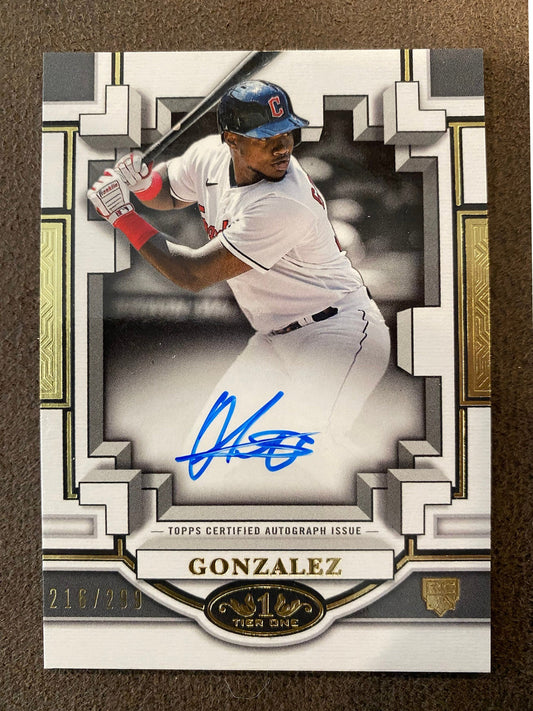 Oscar Gonzalez - 2023 Topps Tier 1 - Rookie AUTO /299 - Guardians