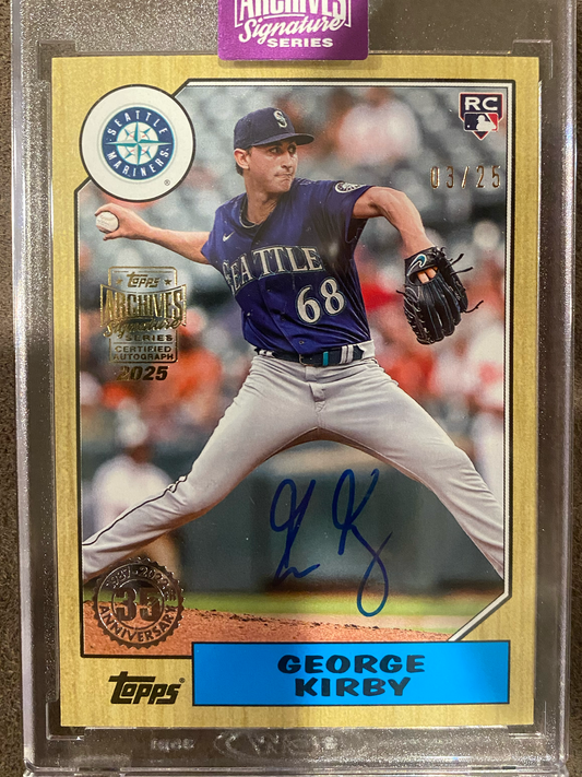 George Kirby - 2025 Topps Archives Signature Series - 1987 Rookie AUTO /25 - Mariners