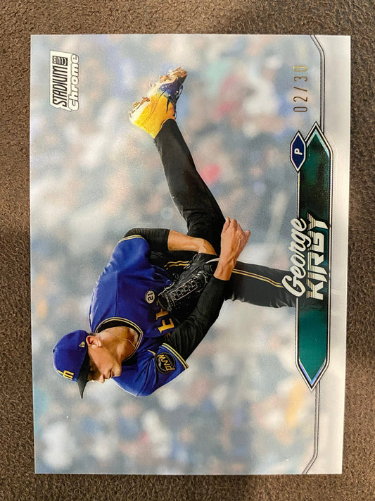 George Kirby - 2024 Topps Stadium Club - Chrome Pearl Refractor /30 - Mariners