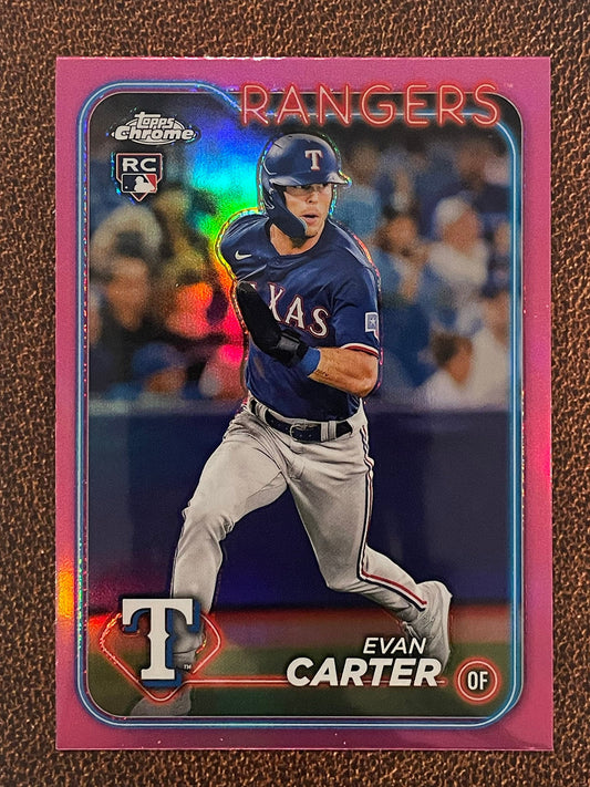 Evan Carter - 2024 Topps Chrome - Pink Refractor - Rangers