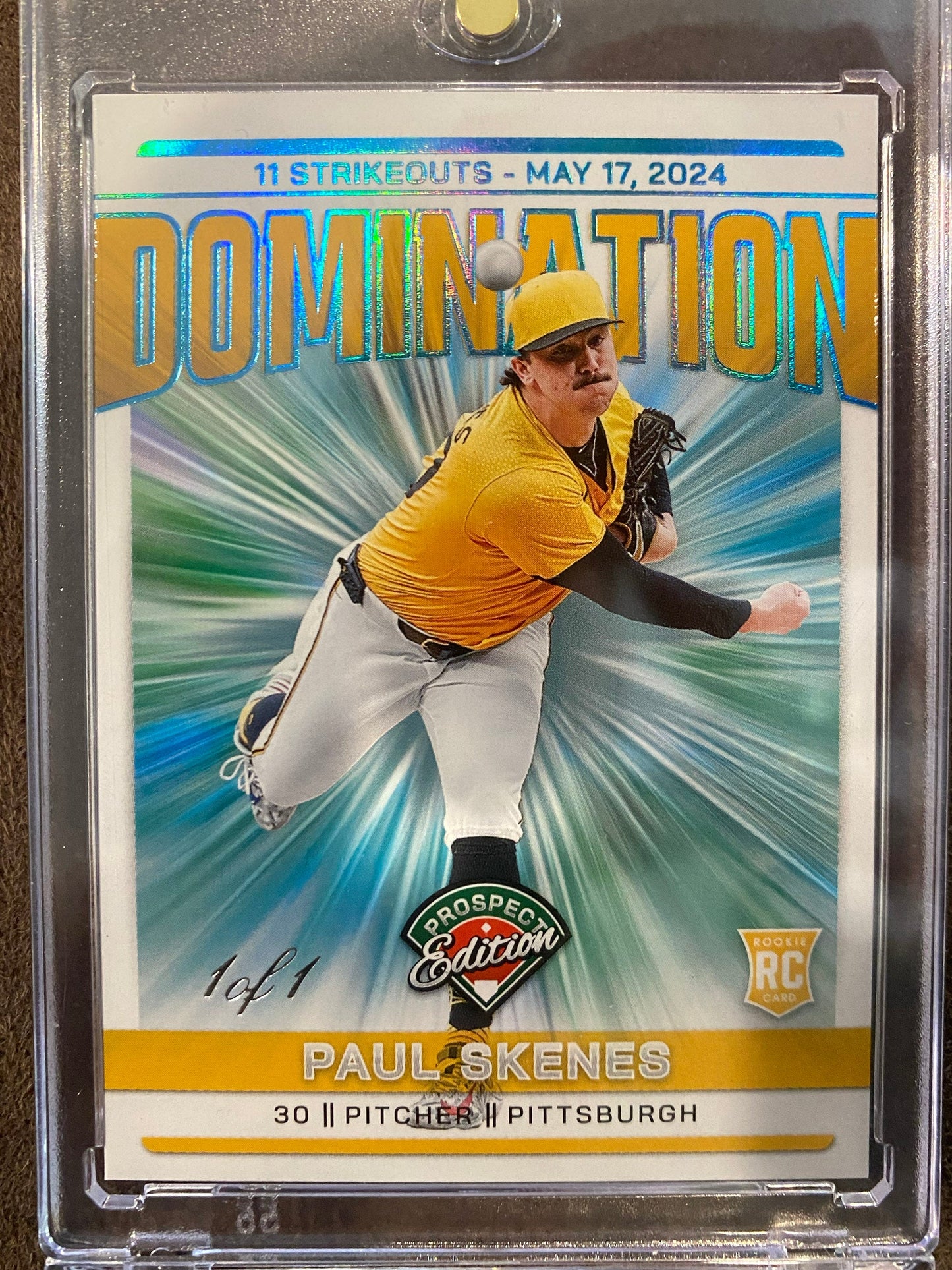 Paul Skenes - 2024 Panini Prospect Edition - Domination PLATINUM 1/1 - Pirates