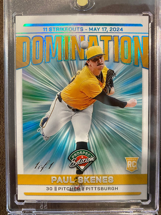 Paul Skenes - 2024 Panini Prospect Edition - Domination PLATINUM 1/1 - Pirates