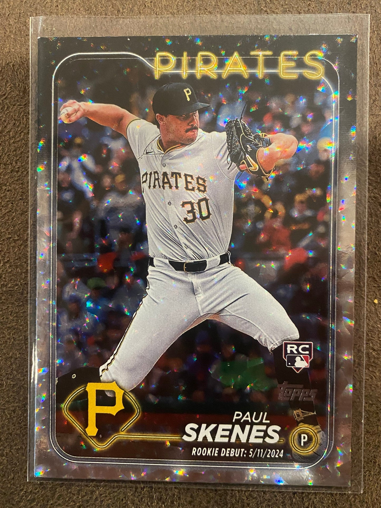 Paul Skenes - 2024 Topps Update - Rookie Debut Silver Crackle Foilboard - Pirates