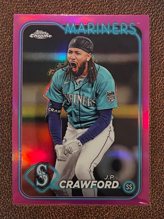 J.P. Crawford - 2024 Topps Chrome - Pink Refractor - Mariners