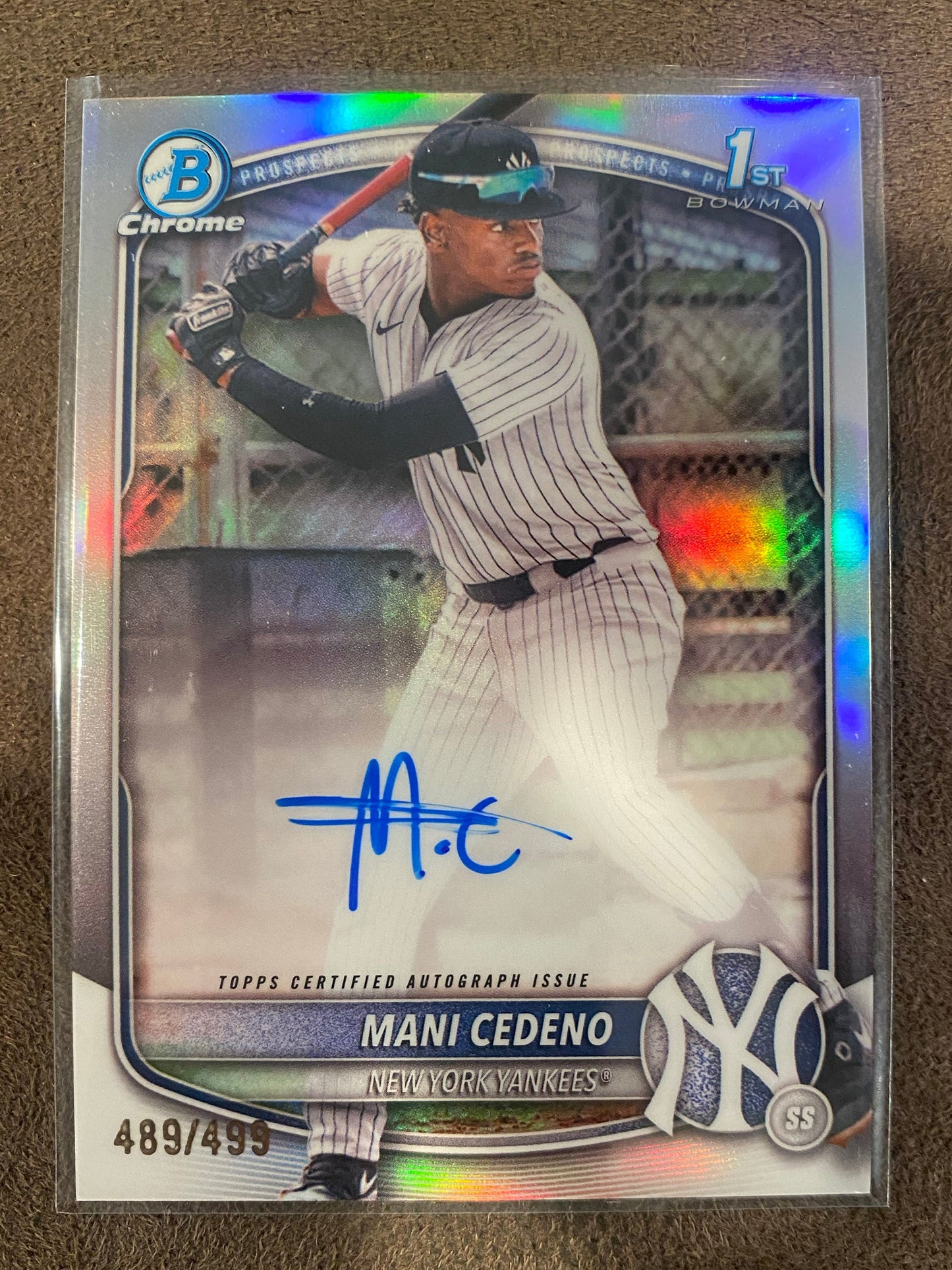 Mani Cedeno - 2025 Bowman Chrome - 1st Refractor AUTO /499 - Yankees
