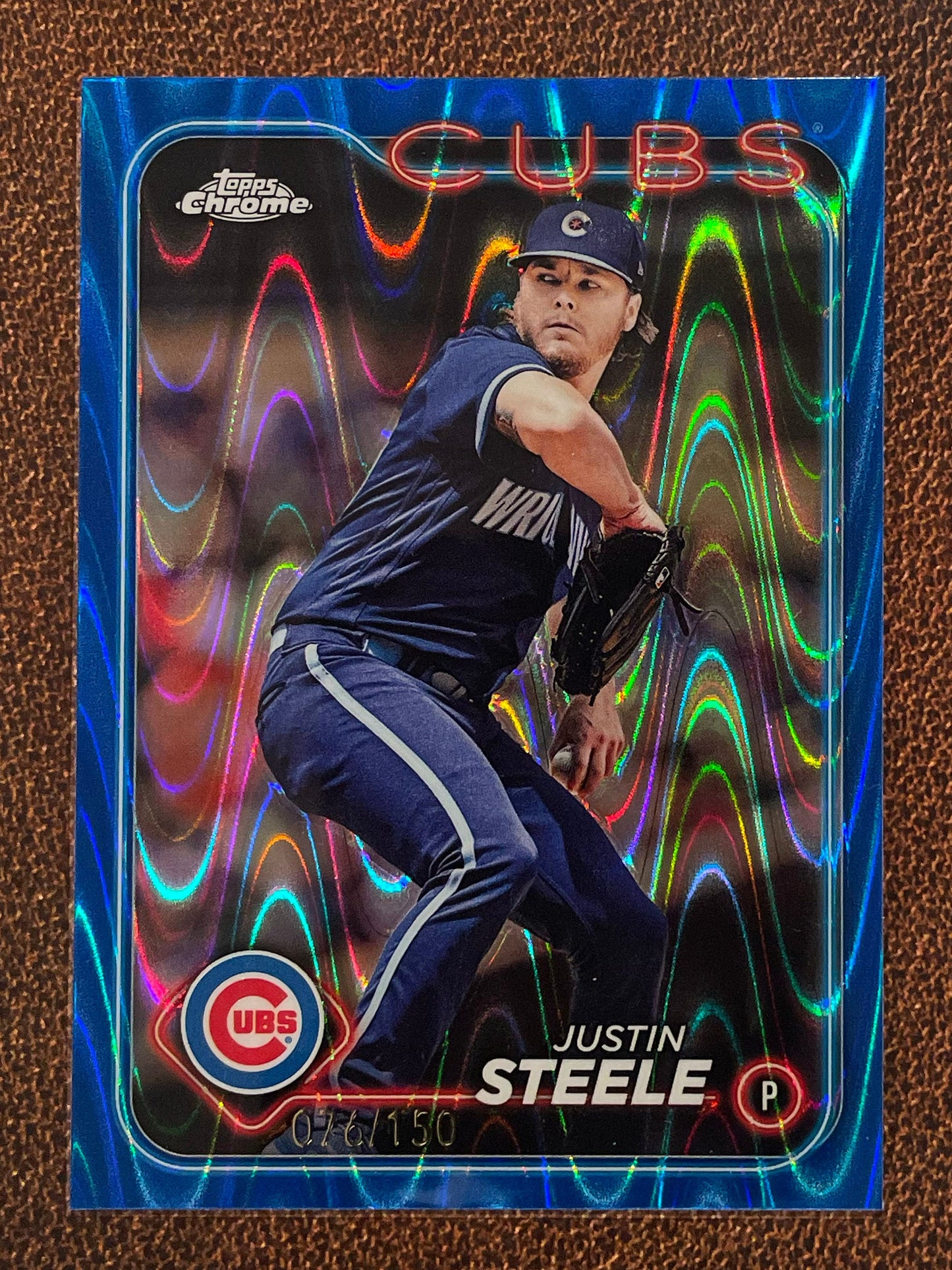 Justin Steele - 2024 Topps Chrome - Blue Raywave /150 - Cubs