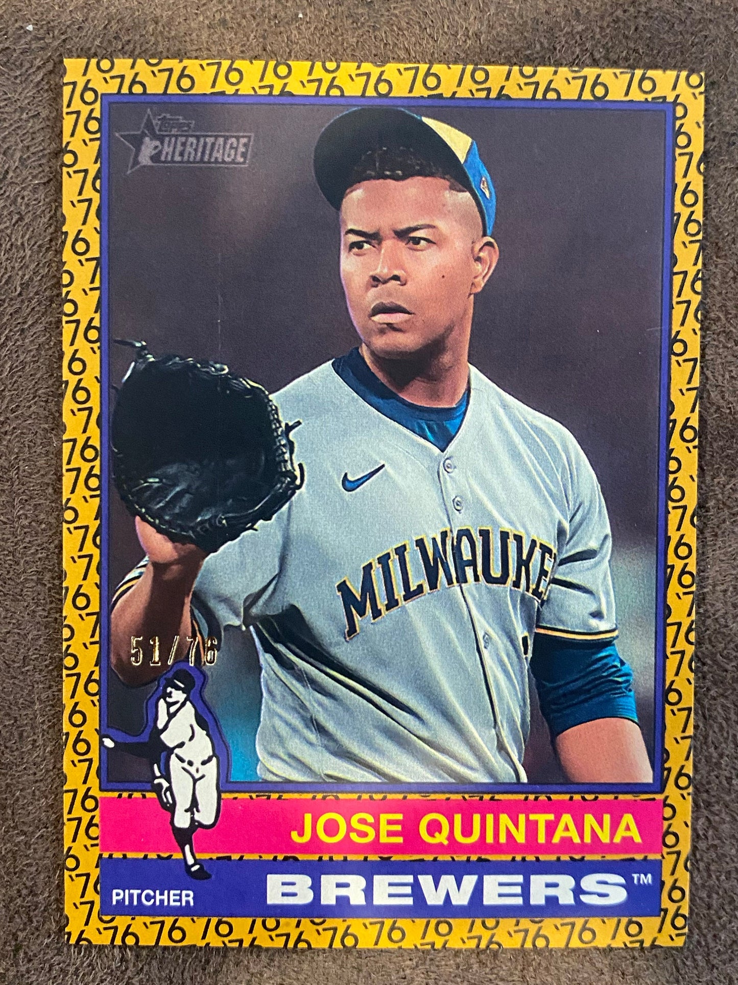 Jose Quintana - 2025 Topps Heritage High Number - 1976 Border /76 - Brewers