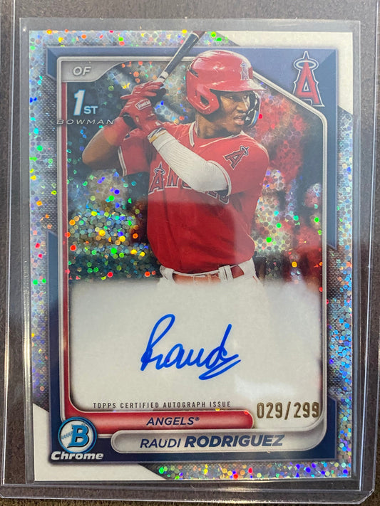 Raudi Rodriguez - 2024 Bowman - 1st Speckle AUTO /299 - Angels