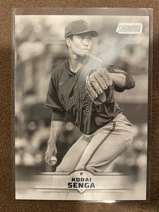 Kodai Senga - 2025 Topps Stadium Club - Black and White - Mets