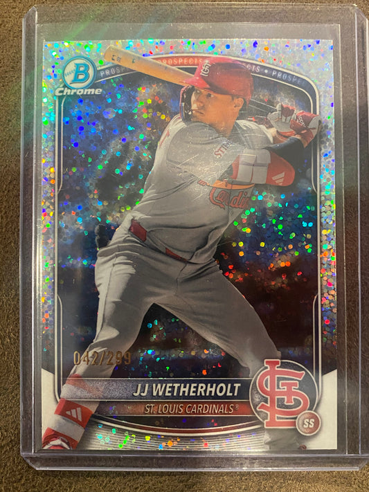 JJ Wetherholt - 2025 Bowman - Speckle Refractor /299 - Cardinals