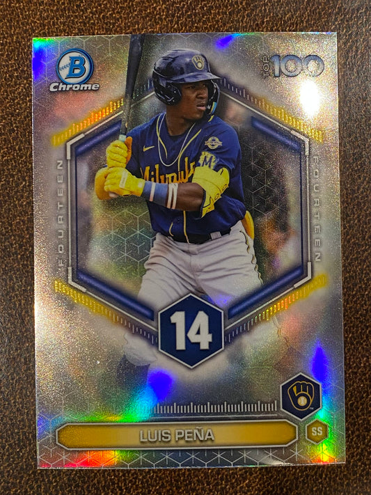 Luis Pena - 2026 Bowman - Scouts Top 100 Insert - Brewers