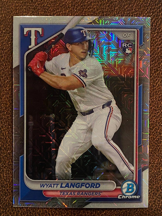 Wyatt Langford - 2024 Bowman Chrome - Mojo Refractor - Rangers