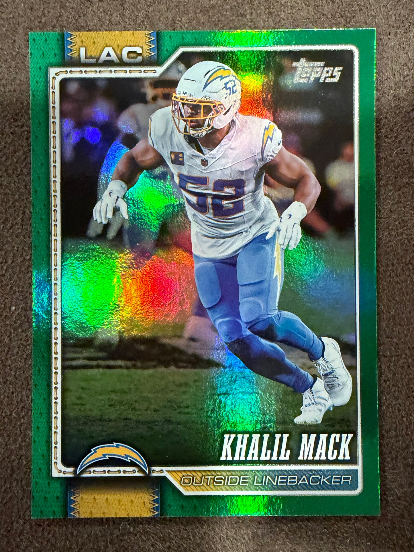 Khalil Mack - 2026 Topps Flagship - GREEN Rainbow Foil /99 - Chargers