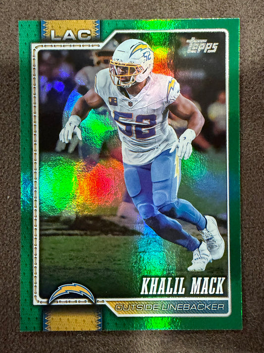 Khalil Mack - 2026 Topps Flagship - GREEN Rainbow Foil /99 - Chargers