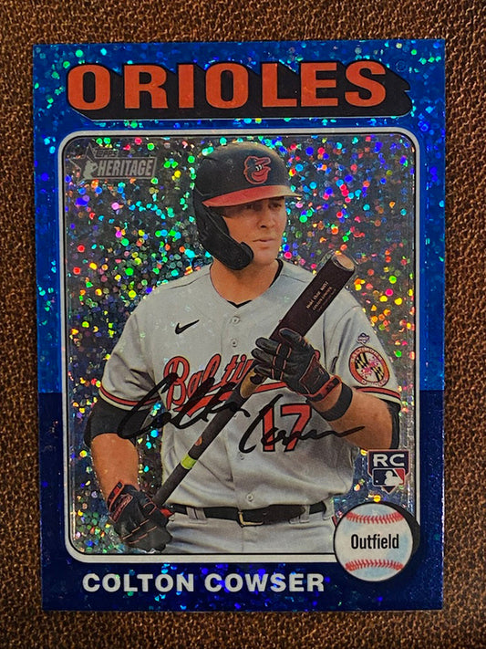 Colton Cowser - 2024 Topps Heritage - Blue Sparkle - Orioles