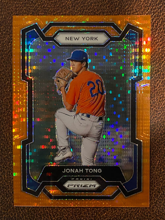 Jonah Tong - 2024 Panini Prizm - Orange Pulsar /399 - Mets
