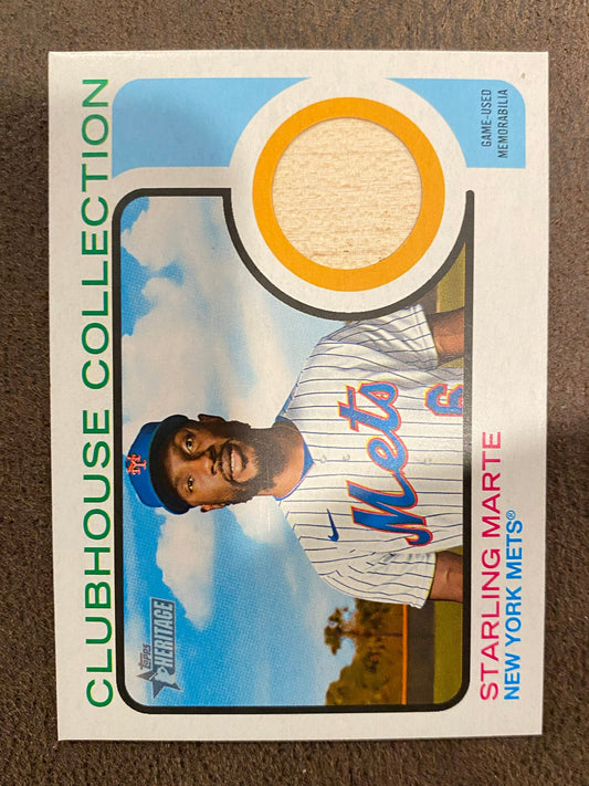 Starling Marte - 2022 Topps Heritage High Number - Clubhouse Collection Game-Used RELIC - Mets