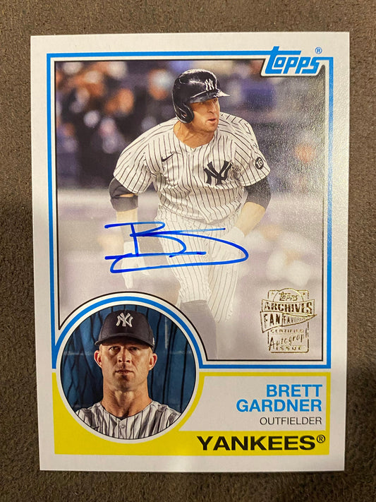 Brett Gardner - 2024 Topps Archive - 1983 Fan Favorites AUTO #83FF-BG - Yankees