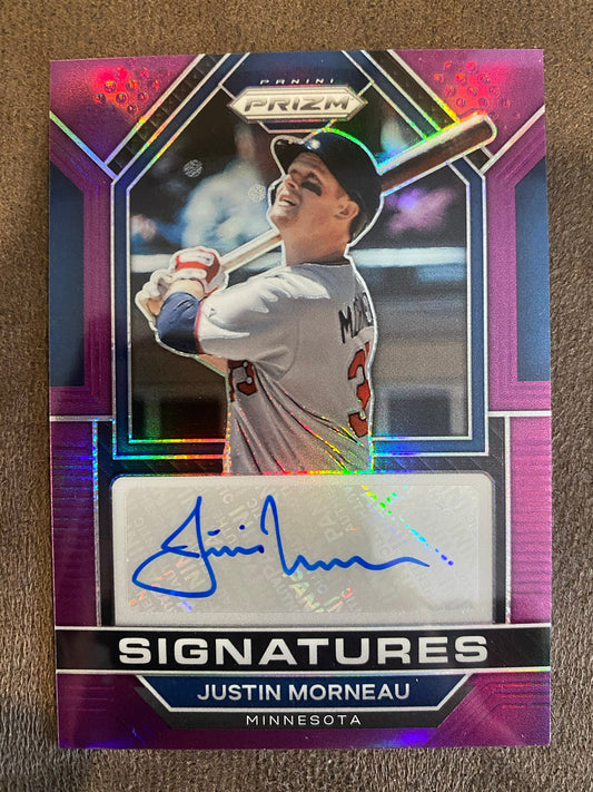 Justin Morneau - 2023 Panini Prizm - Purple AUTO /99 - Twins
