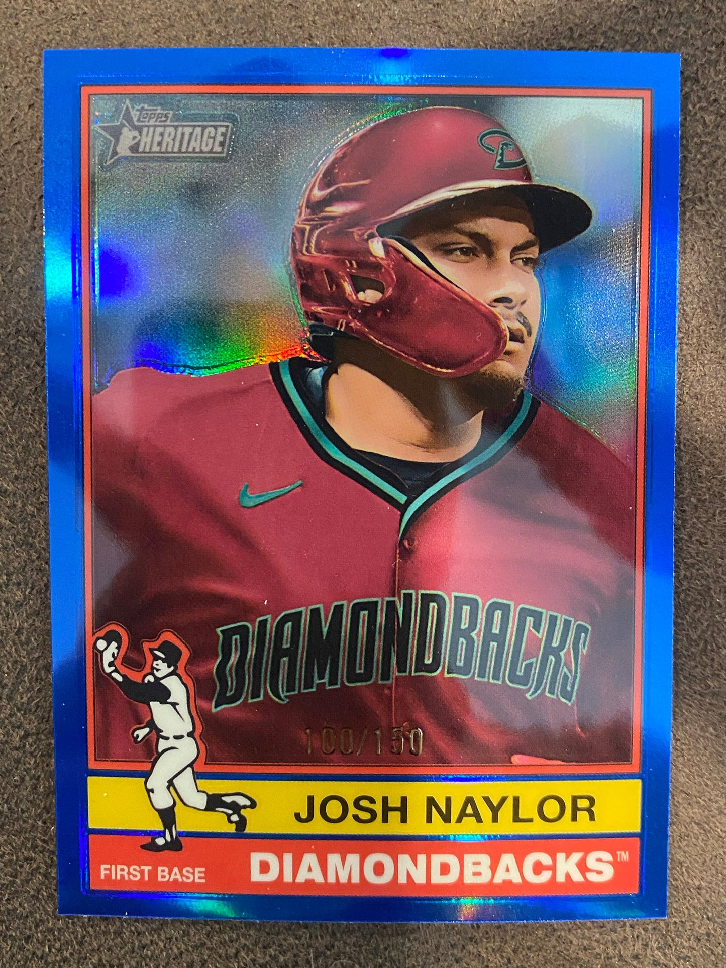 Josh Naylor - 2025 Topps Heritage - Blue Chrome Refractor /150 - Diamondbacks
