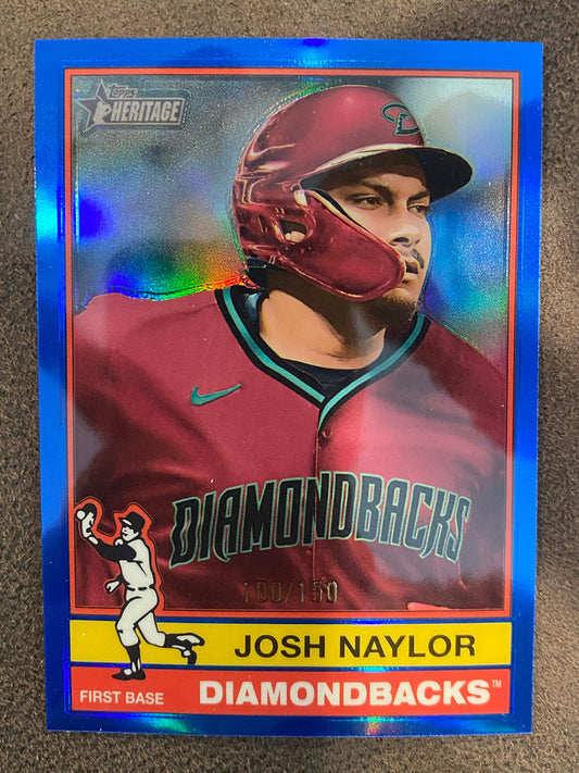 Josh Naylor - 2025 Topps Heritage - Blue Chrome Refractor /150 - Diamondbacks