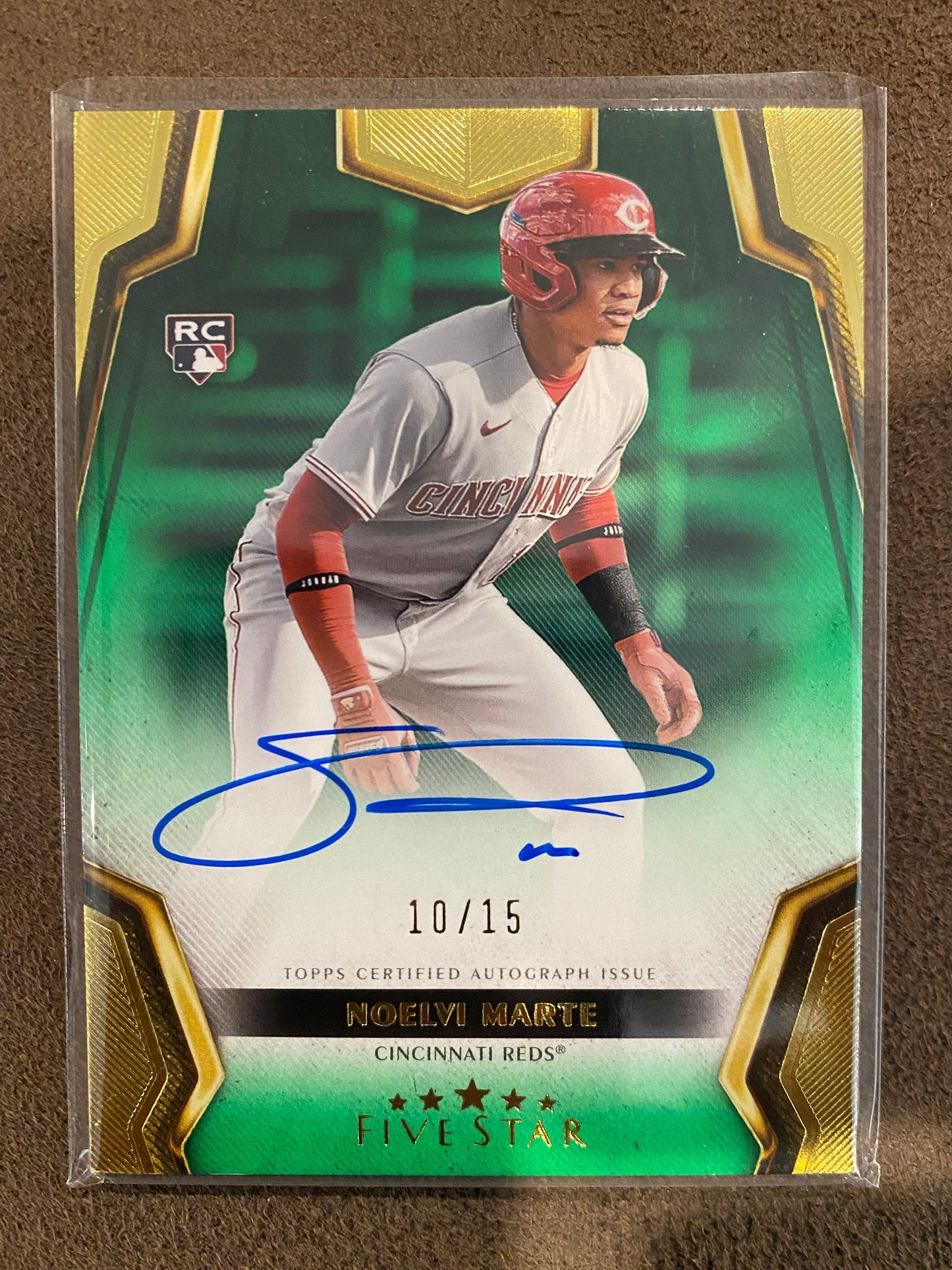 Noelvi Marte - 2024 Topps Five Star - Green SSP ATUO /15 - Reds