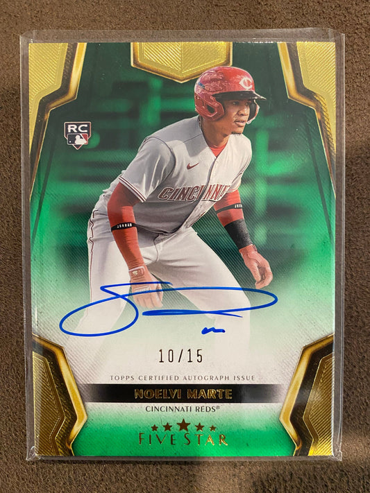 Noelvi Marte - 2024 Topps Five Star - Green SSP ATUO /15 - Reds