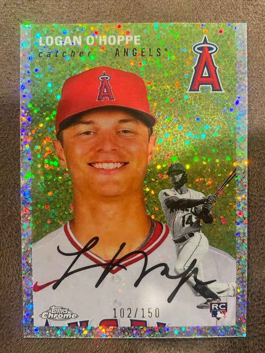 Loan O'Hoppe - 2023 Topps Chrome Platinum Anniversary - Speckle /150 - Angels