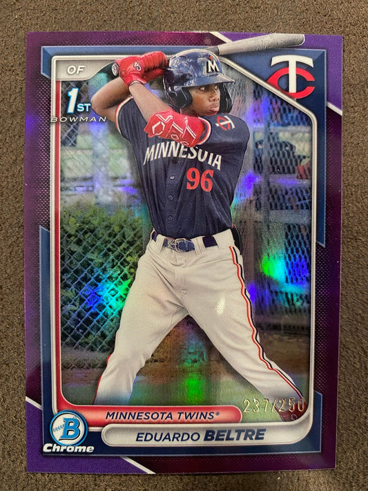 Eduardo Beltre  - 2024 Bowman Chrome - 1st Purple Refractor /250 - Twins