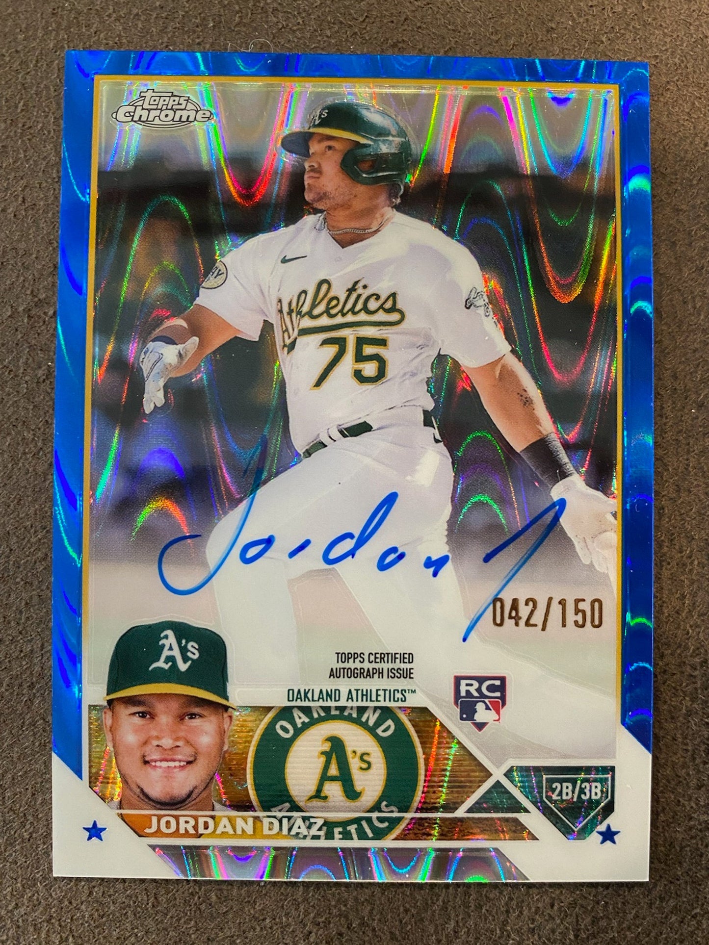 Jordan Diaz - 2023 Topps Chrome - Rookie AUTO Blue /150 - Athletics