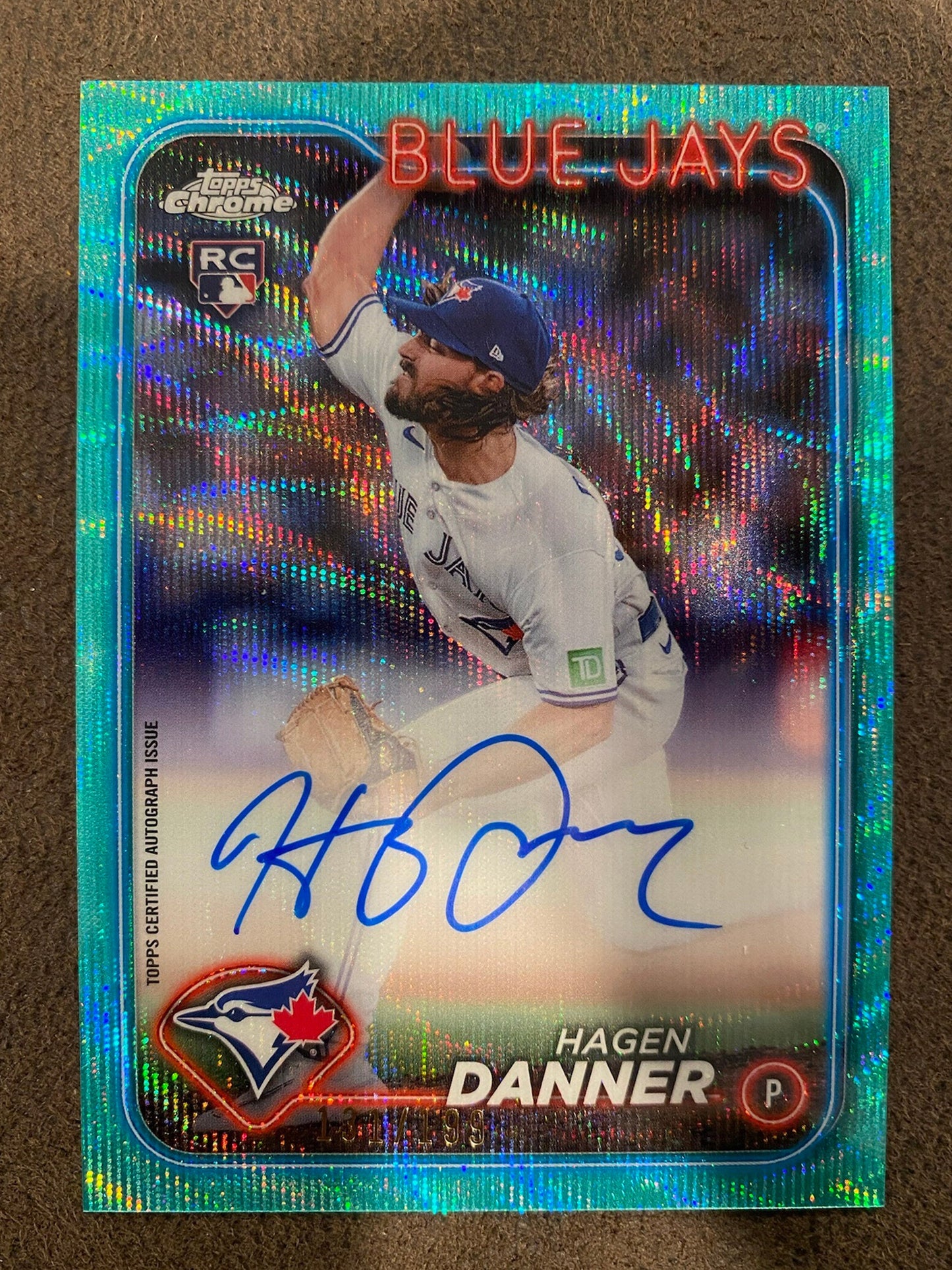 Hagen Danner - 2024 Topps Chrome - Rookie Aqua AUTO /199- Blue Jays