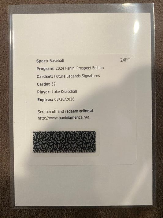 Luke Keaschall - 2024 Panini Prospect Edition - Future Legends Signatures Redemption - Twins