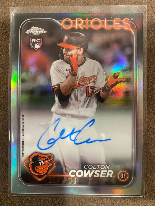Colton Cowser - 2024 Topps Chrome - Rookie Refractor AUTO /499 - Orioles