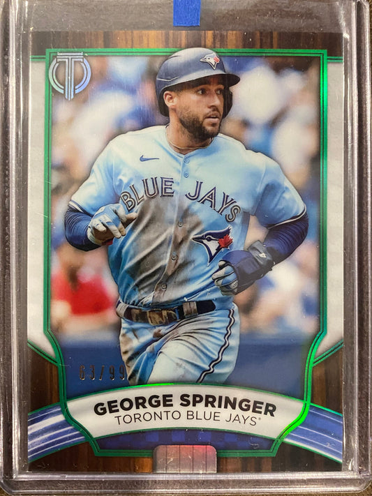 George Springer - 2022 Topps Tribute - Green Foil /99 - Blue Jays