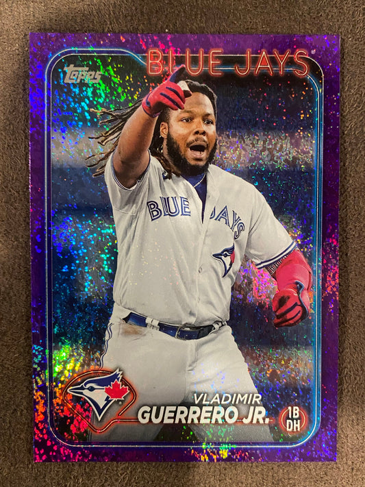 Vladimir Guerrero Jr. - 2024 Topps Series 1 - Purple Foil /799 (Bookend) - Blue Jays