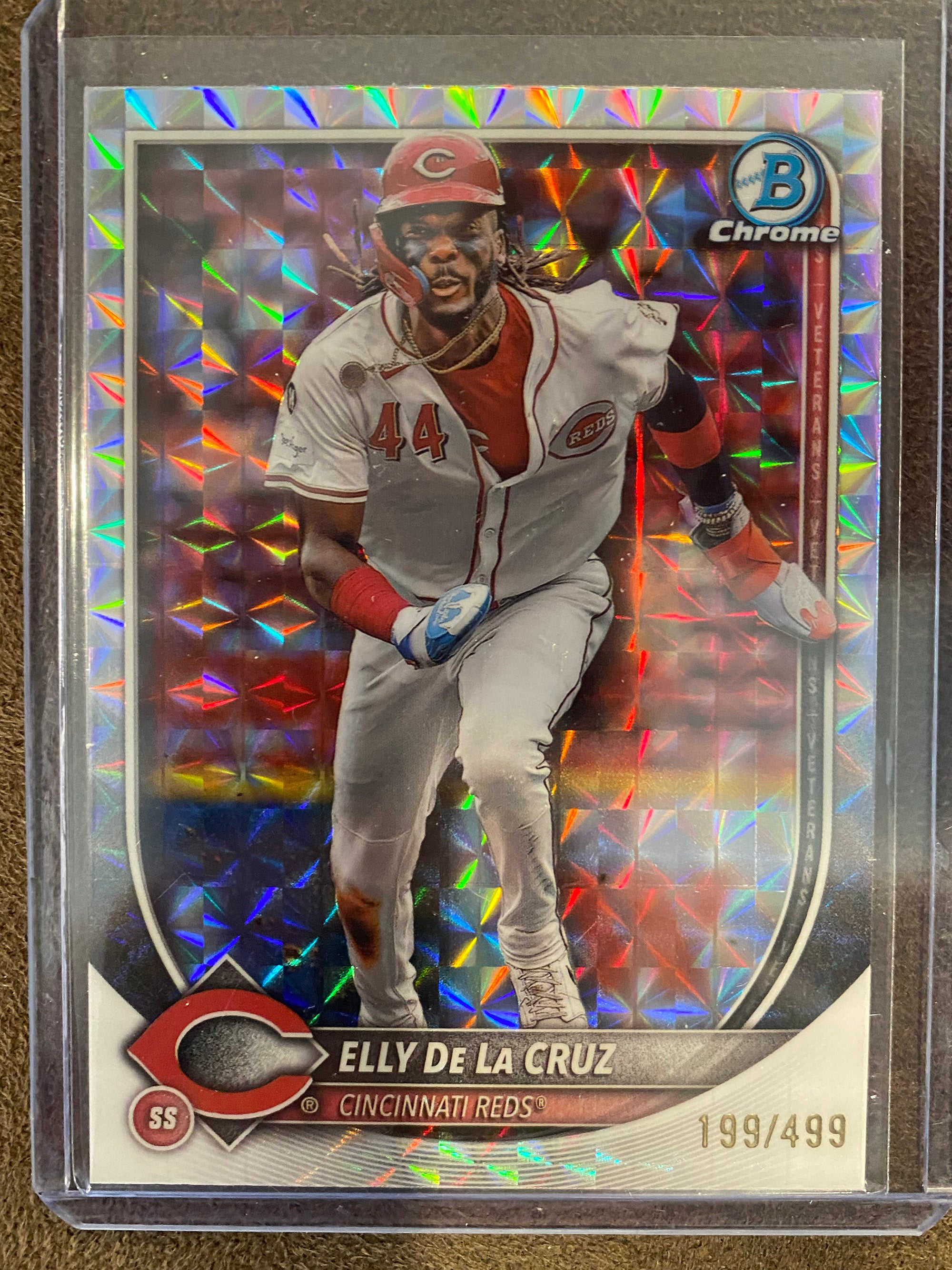 Elly De La Cruz - 2025 Bowman Chrome - Geometric Refractor /499 - Reds ...