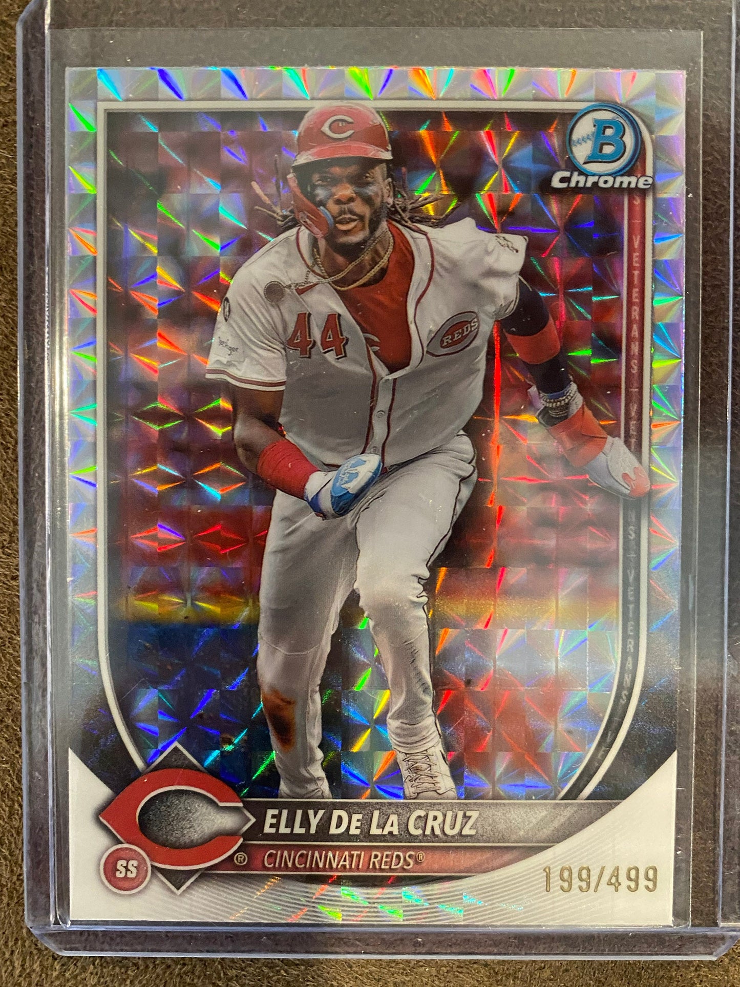 Elly De La Cruz - 2025 Bowman Chrome - Geometric Refractor /499 - Reds