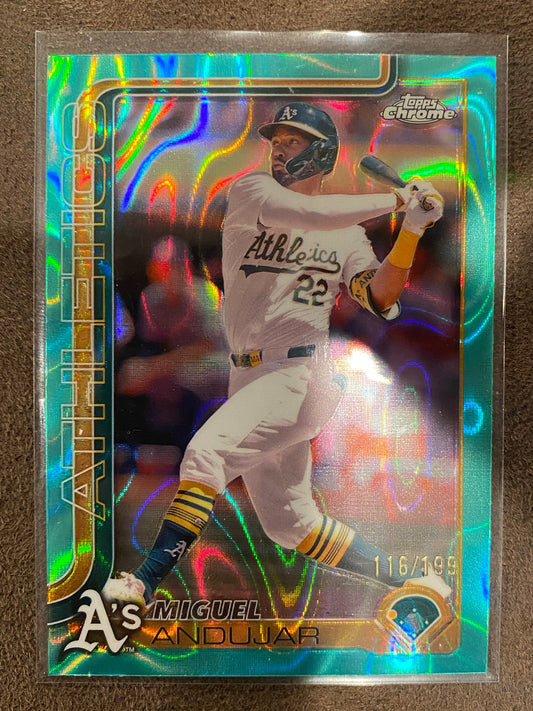 Miguel Andujar - 2025 Topps Chrome - Aqua Lava /199 - Athletics