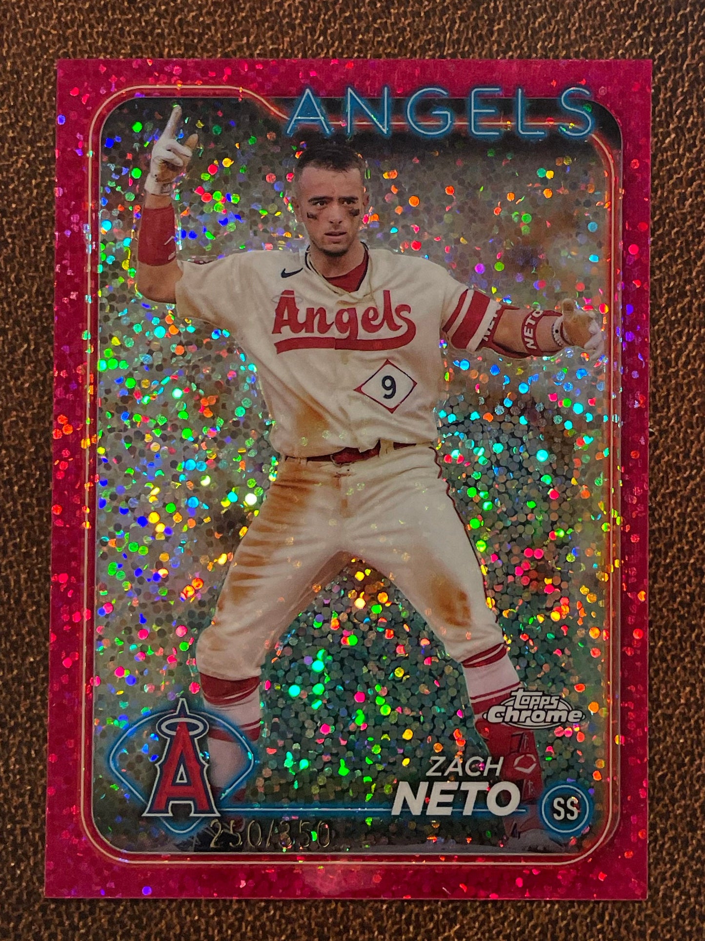 Zach Neto - 2024 Topps Chrome - Magenta Sparkle /350 - Angels