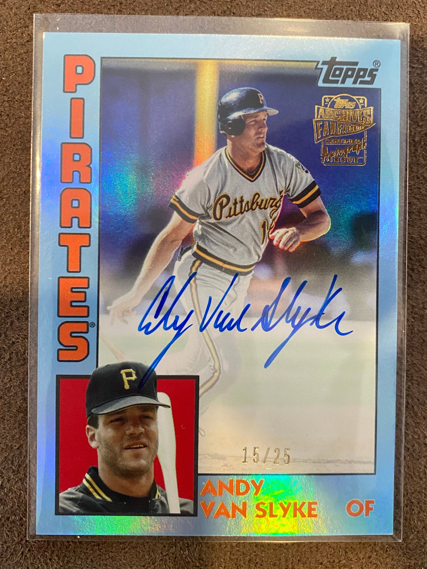 Andy Van Slyke - 2025 Topps Archives - Aqua AUTO /25 - Pirates