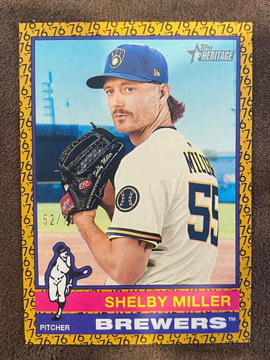 Shelby Miller - 2025 Topps Heritage High Number - 1976 Border /76 - Brewers