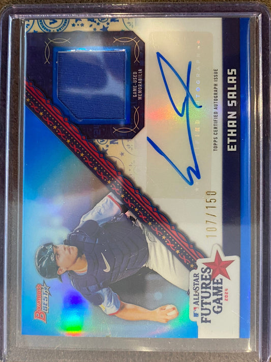 Ethan Salas - 2024 Bowmans Best - All Star Futures AUTO RELIC Blue /150 - Padres