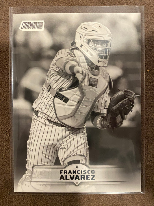 Franciso Alvarez - 2025 Topps Stadium Club - Black and White - Mets