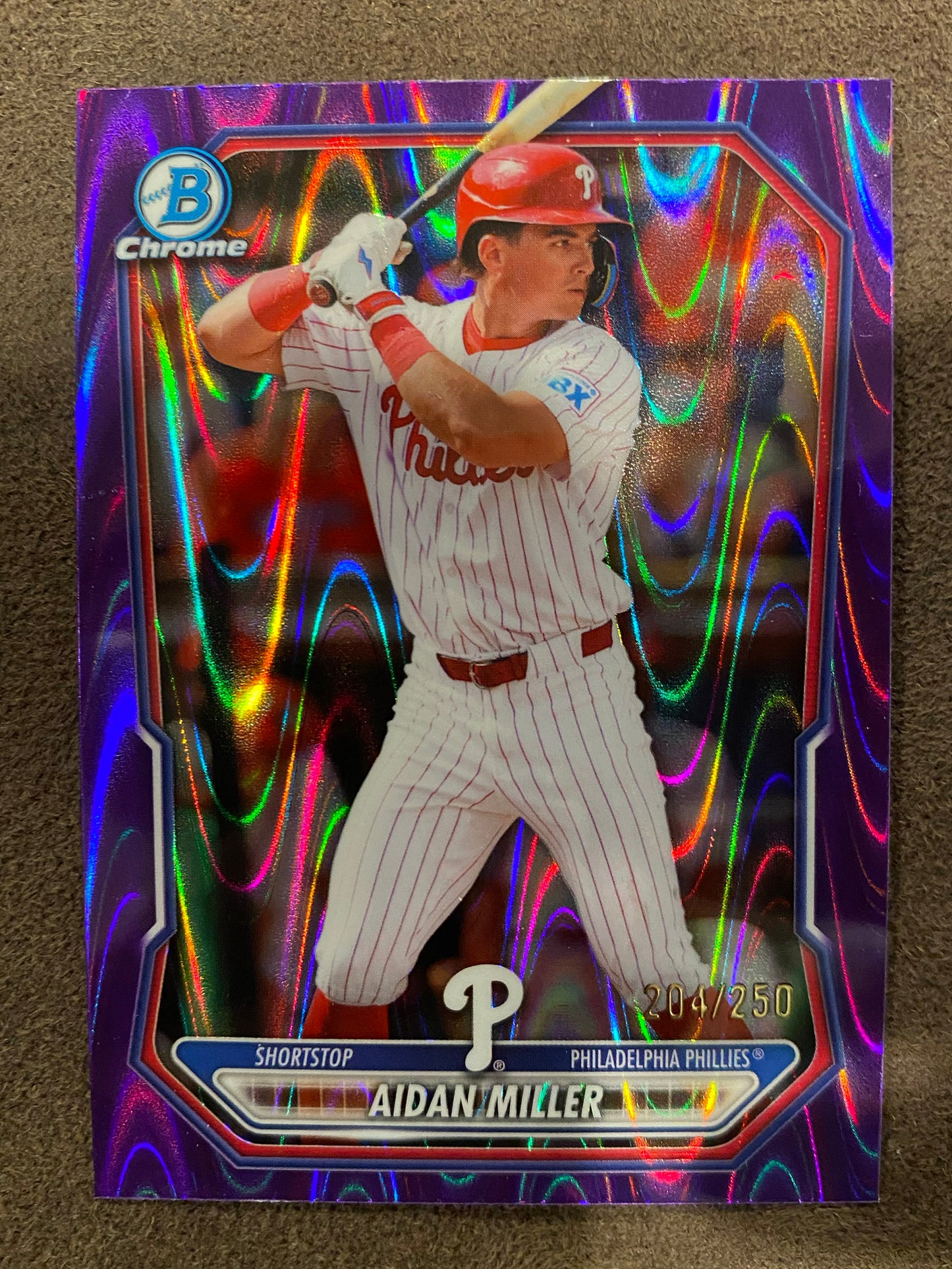 Aidan Miller - 2026 Bowman - PURPLE Lava /250 - Phillies