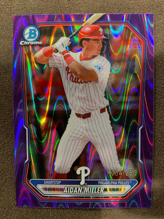 Aidan Miller - 2026 Bowman - PURPLE Lava /250 - Phillies