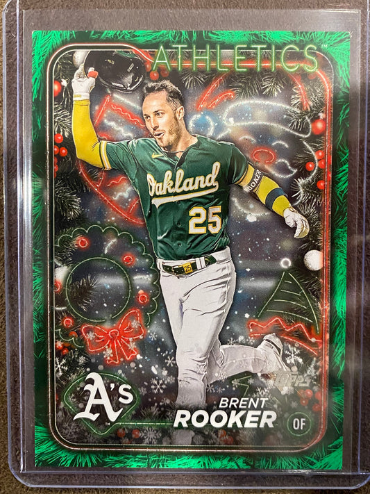 Brent Rooker - 2024 Topps Holiday - Green Tree /5 SSP - Athletics