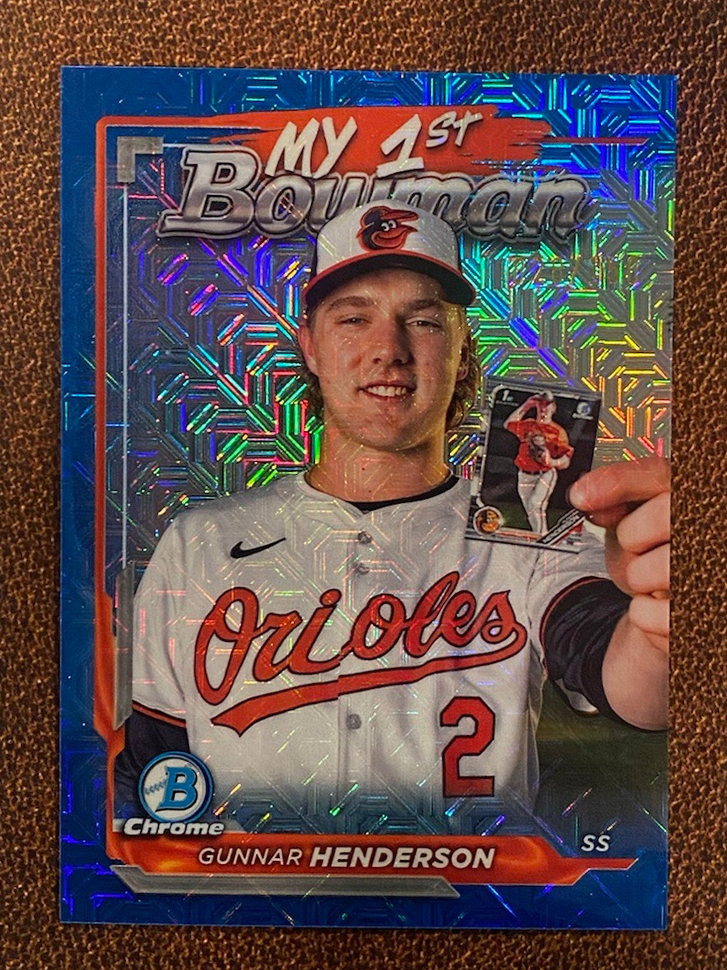 Gunnar Henderson - 2024 Bowman Chrome - My First Bowman Blue Mojo Refractor /150 - Orioles